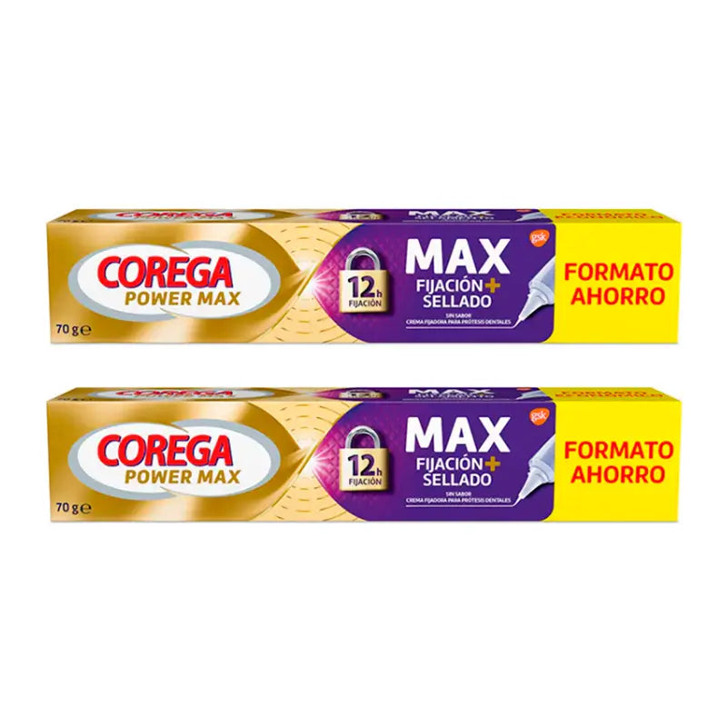 Corega Duplo Maximo Crema fissante sigillante, 2 x 70 gr