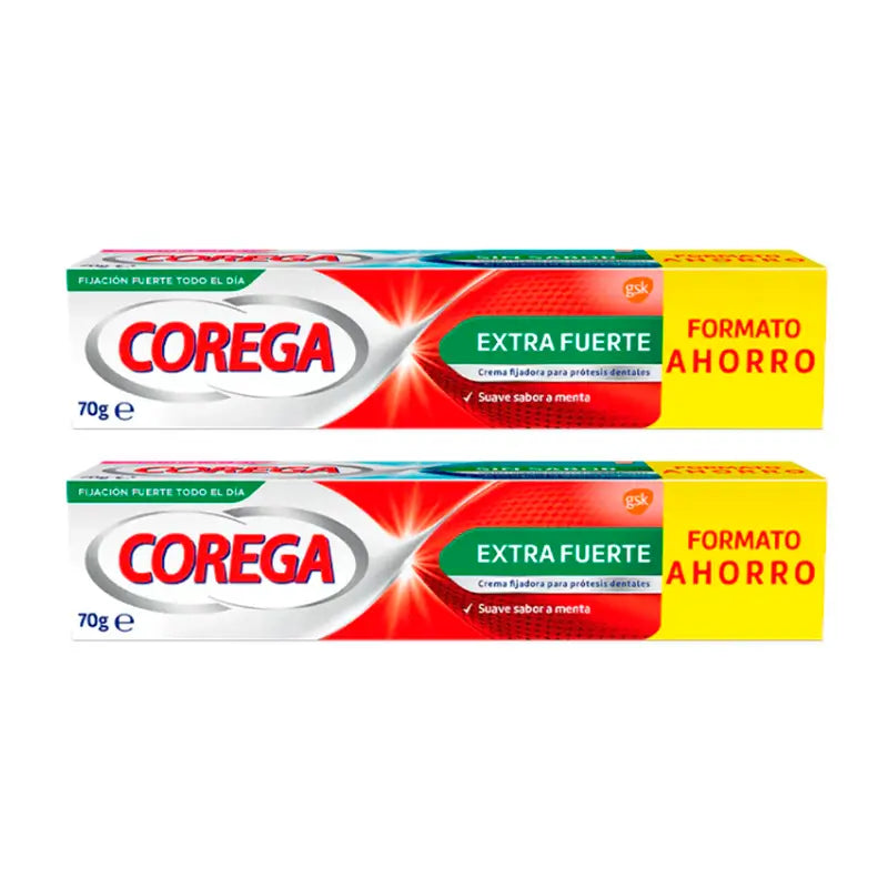 Corega Duplo Super Ultra Crema Extra Forte, 2 x 70 gr