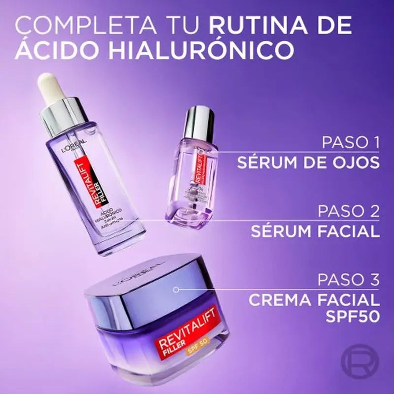 L'Oréal Paris Crema Intensiva Ricostituente con Acido Ialuronico e Spf 50: Volume e Protezione Uvb/Uva