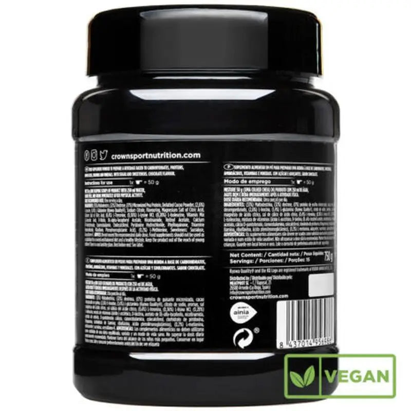Crown Sport Nutrition 3:1 Vegan Recovery+ Chocolate , 750 g (15 porzioni)