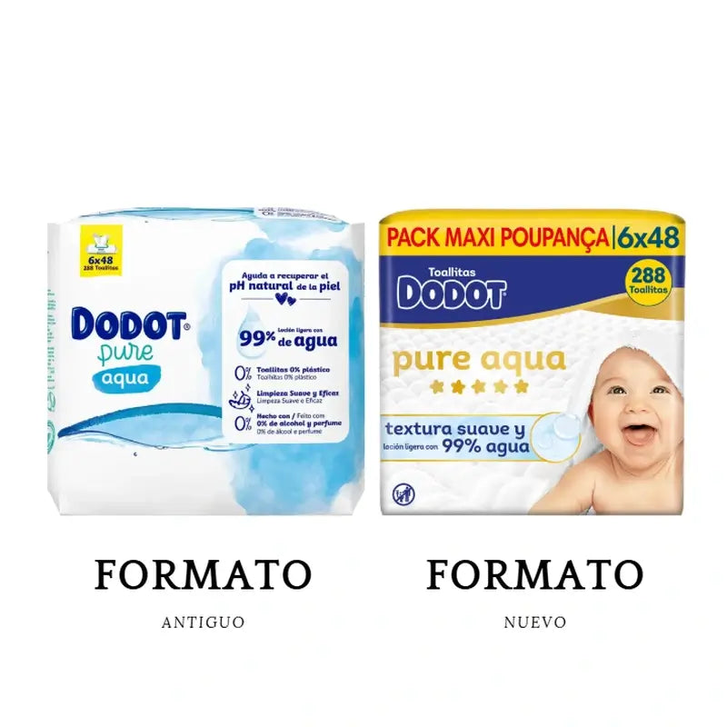 Salviette Dodot Pure Aqua, 6x48, 288 pz.