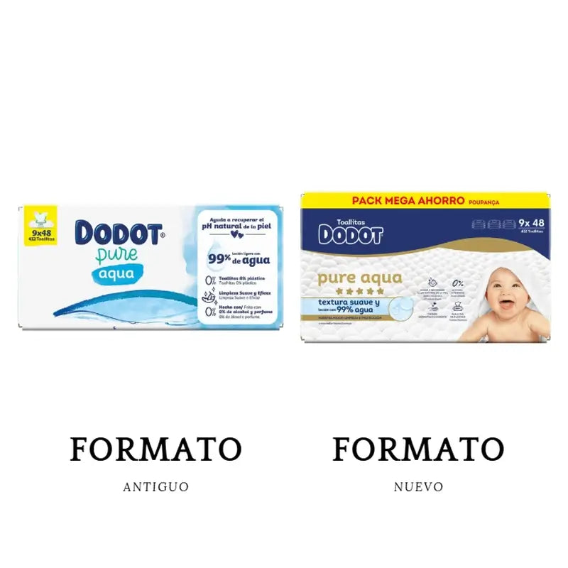Salviette Dodot Pure Aqua, 9x48, 432 pz.