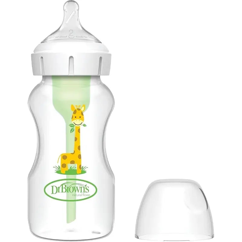 Biberon Dr. Brown's a bocca larga Giraffa PP Opzioni + tettarella n. 2, 270 ml