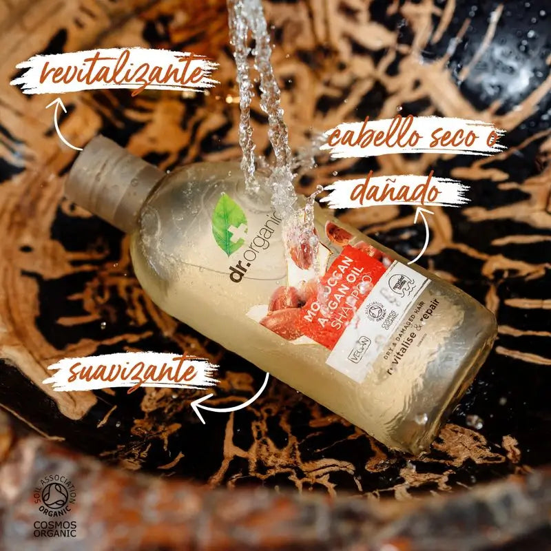 Shampoo all'olio di argan Dr.Organic per capelli secchi o danneggiati, 265 ml