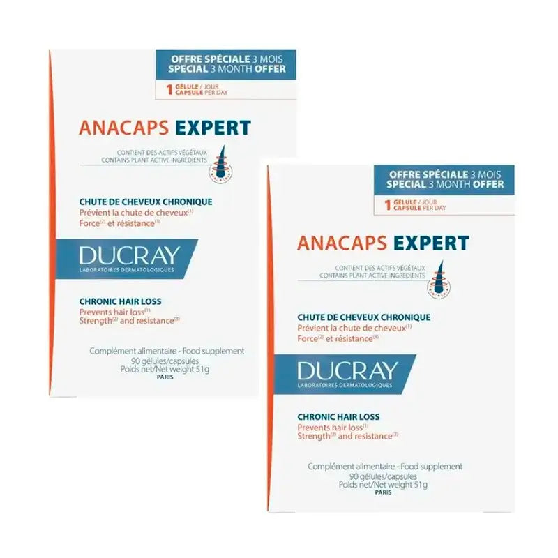 Ducray Anacaps Expert, Confezione 2 x 90 capsule
