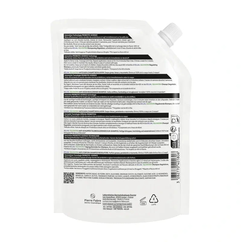 Ducray Kelual Squanorm Ch C Grasso Eco Ricarica, 400 ml
