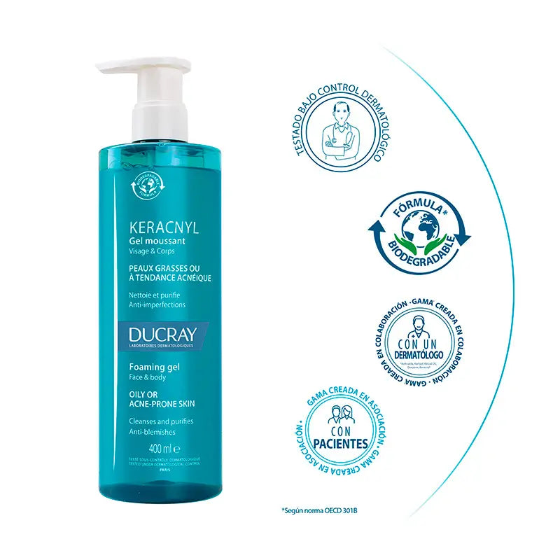 Ducray Keracnyl Gel detergente 400 ml