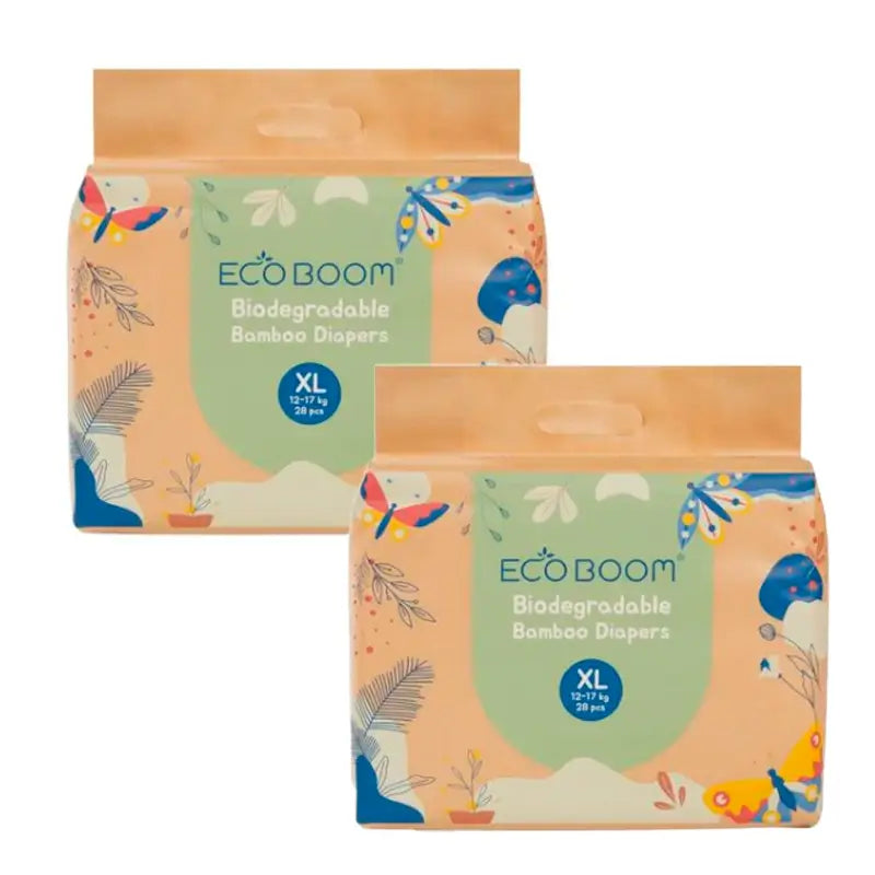 Eco Boom Pack 2X Pannolini di bambù Joy Xl 5, 56 pezzi.