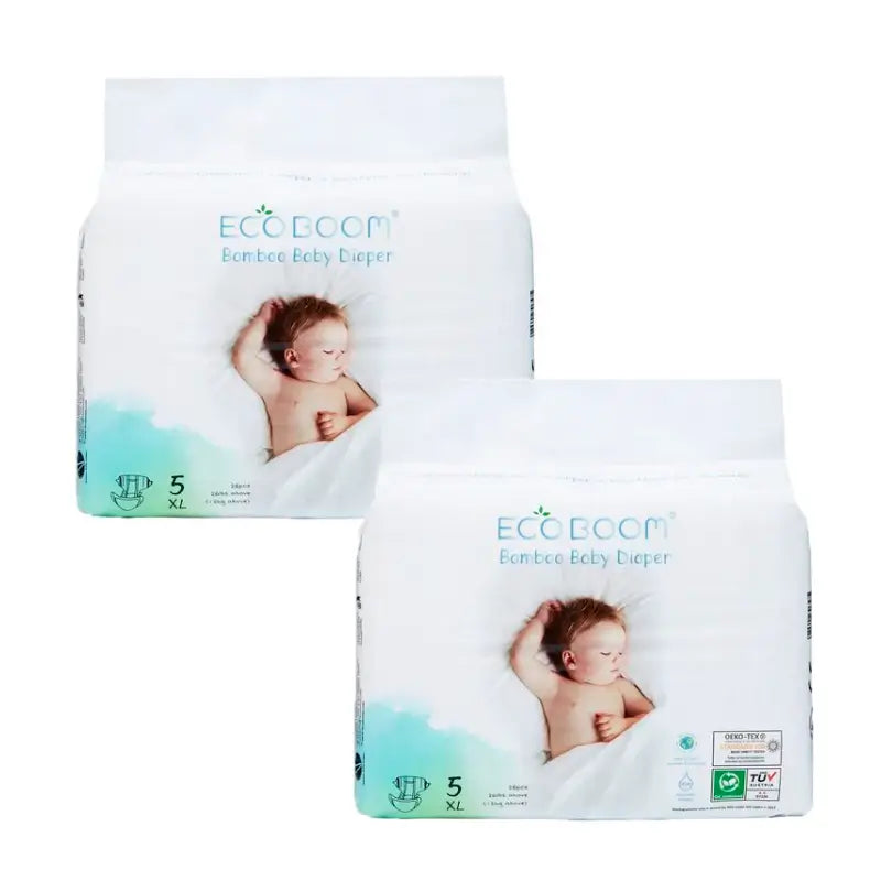 Eco Boom Pack 2X Pannolini in puro bambù Pure Xl 5, 56 pezzi