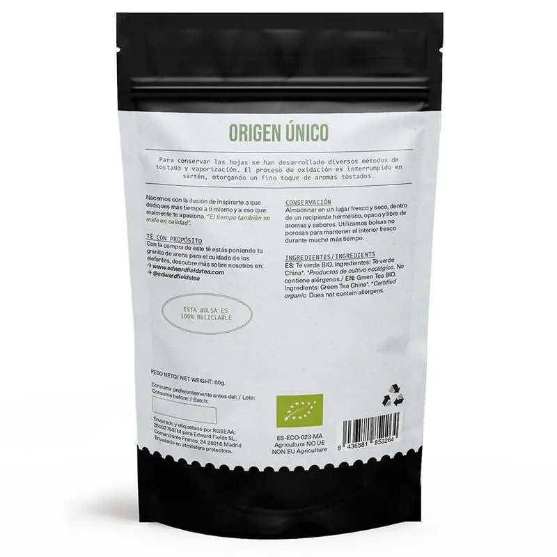 Edward Fields Tea Tè verde biologico sfuso 30 tazze, 60 grammi