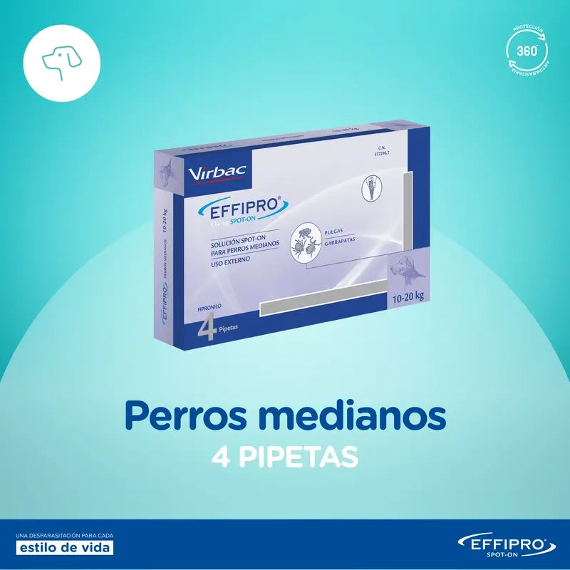 Effipro 134 Mg Spot-On Cani medi 10-20kg, 4 Pipette