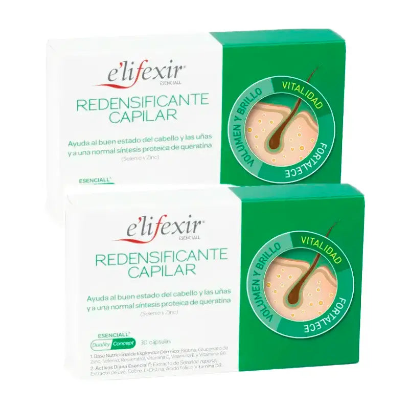 Elifexir Essentialall Riduttore e Fortificante della Perdita di Capelli, Confezione 2 x 30 Capsule