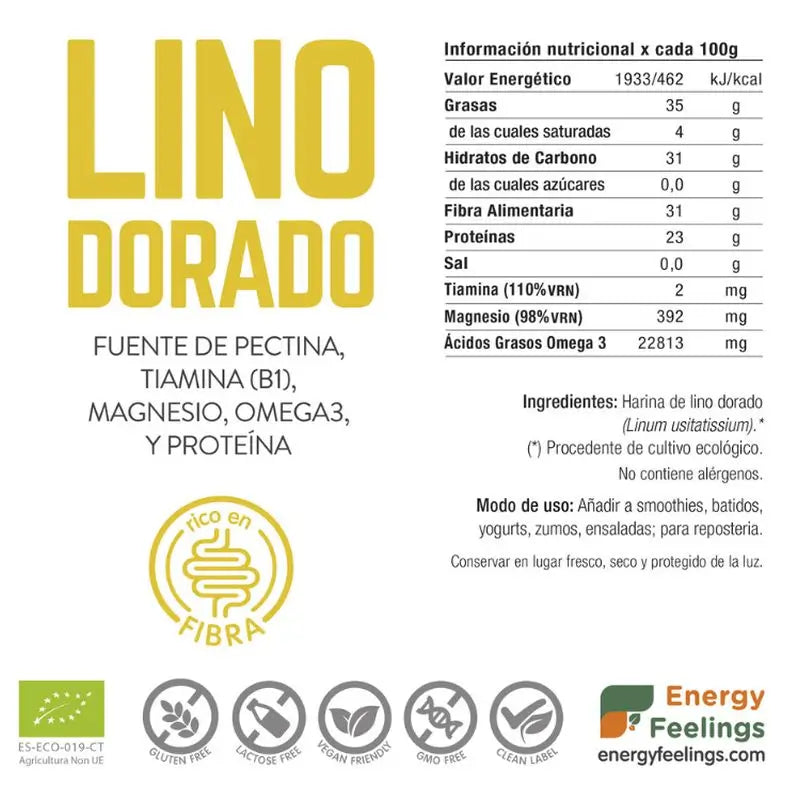 Sensazioni di Energia Lino Dorato in Polvere 500Gr. Eco Vegan Sg