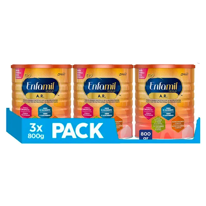 Enfamil A.R. Latte Formula per la gestione dietetica del rigurgito, Confezione 3 X 800 Gr.