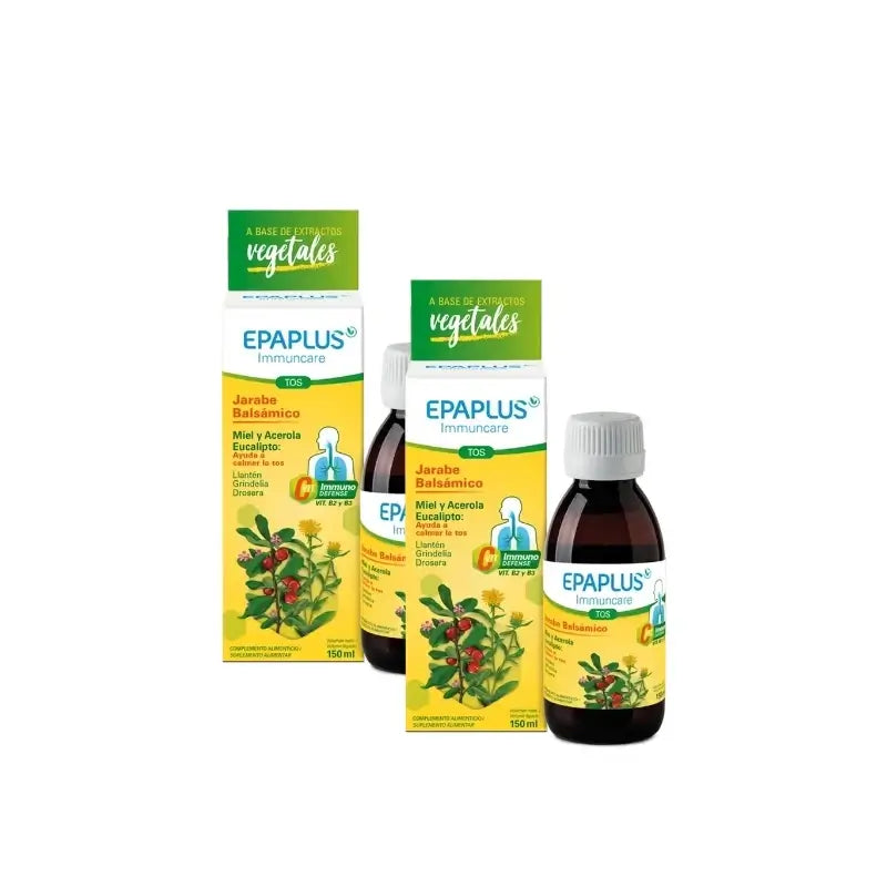 Epaplus Immuncare Sciroppo per la tosse per adulti al gusto di limone, 150 ml, confezione da 2