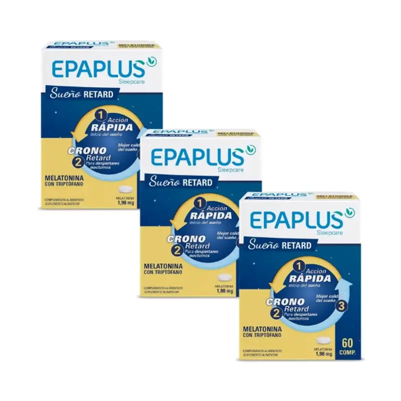 Epaplus Sleepcare Melatonina Retard con triptofano Confezione da 3 x 60 compresse