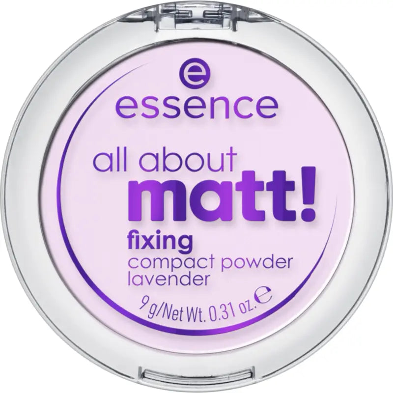 Essence Cipria compatta fissante alla lavanda All About Matt!, 9 g