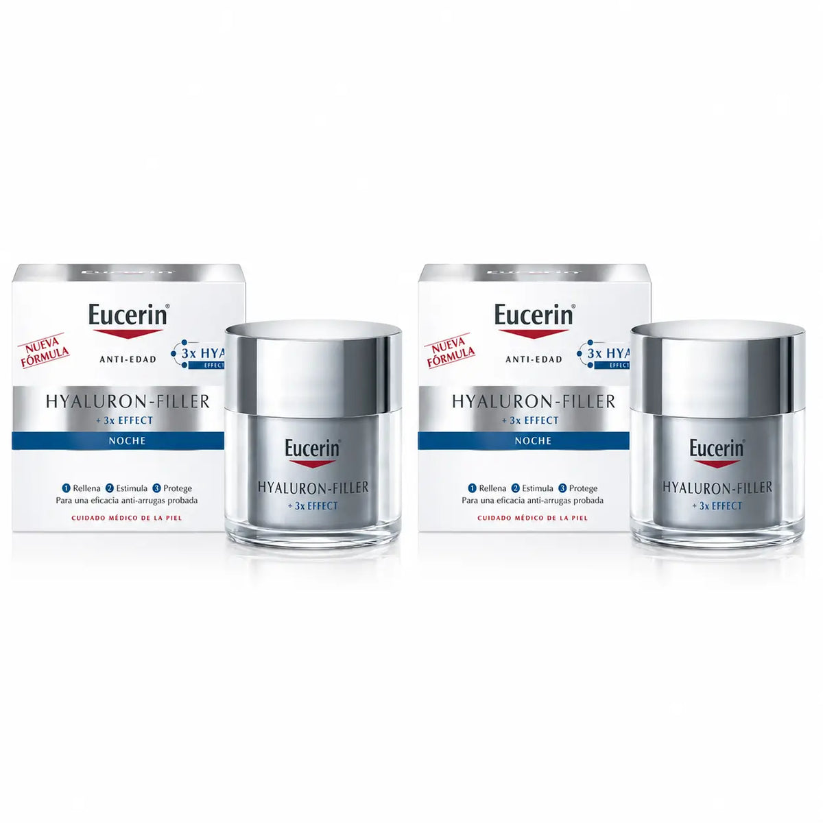 Eucerin Hyaluron Filler Viso 3X Effetto Notte 50Ml, confezione da 2