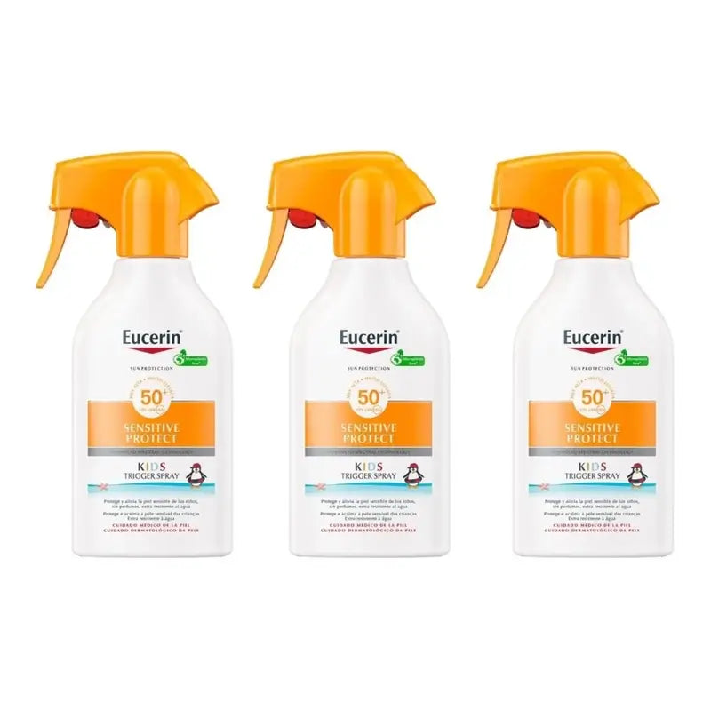 Eucerin Solar Sensitive Protect Kids Spray solare Fps 50+, 3X250Ml