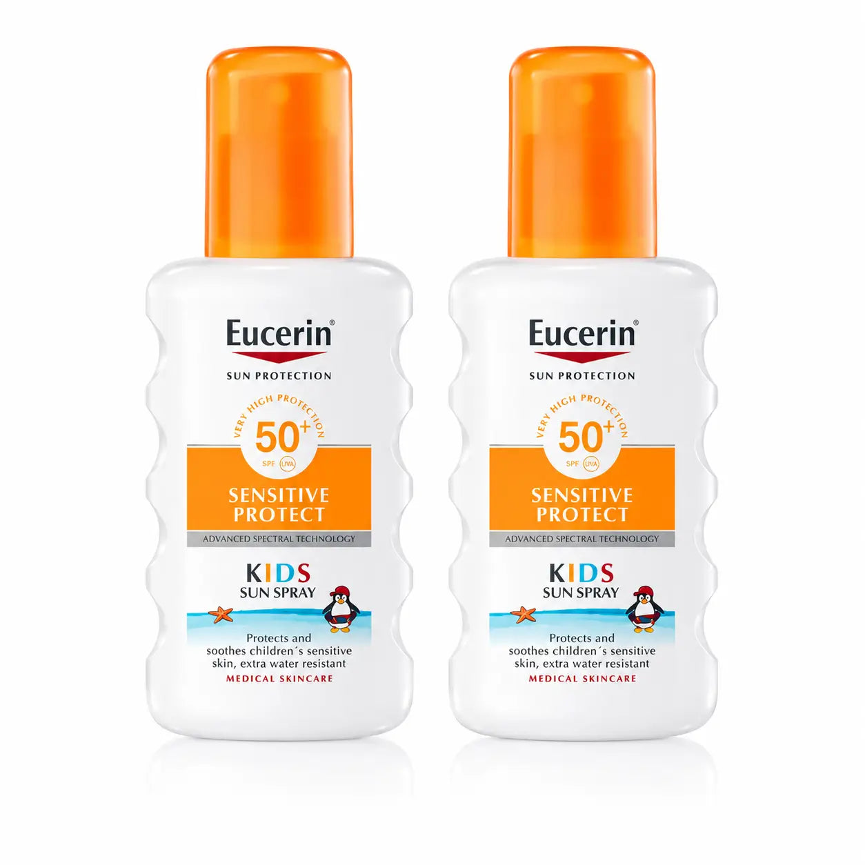 Eucerin Solar Sensitive Protect Kids Spray solare per bambini Spf50+ 200 Ml, confezione da 2