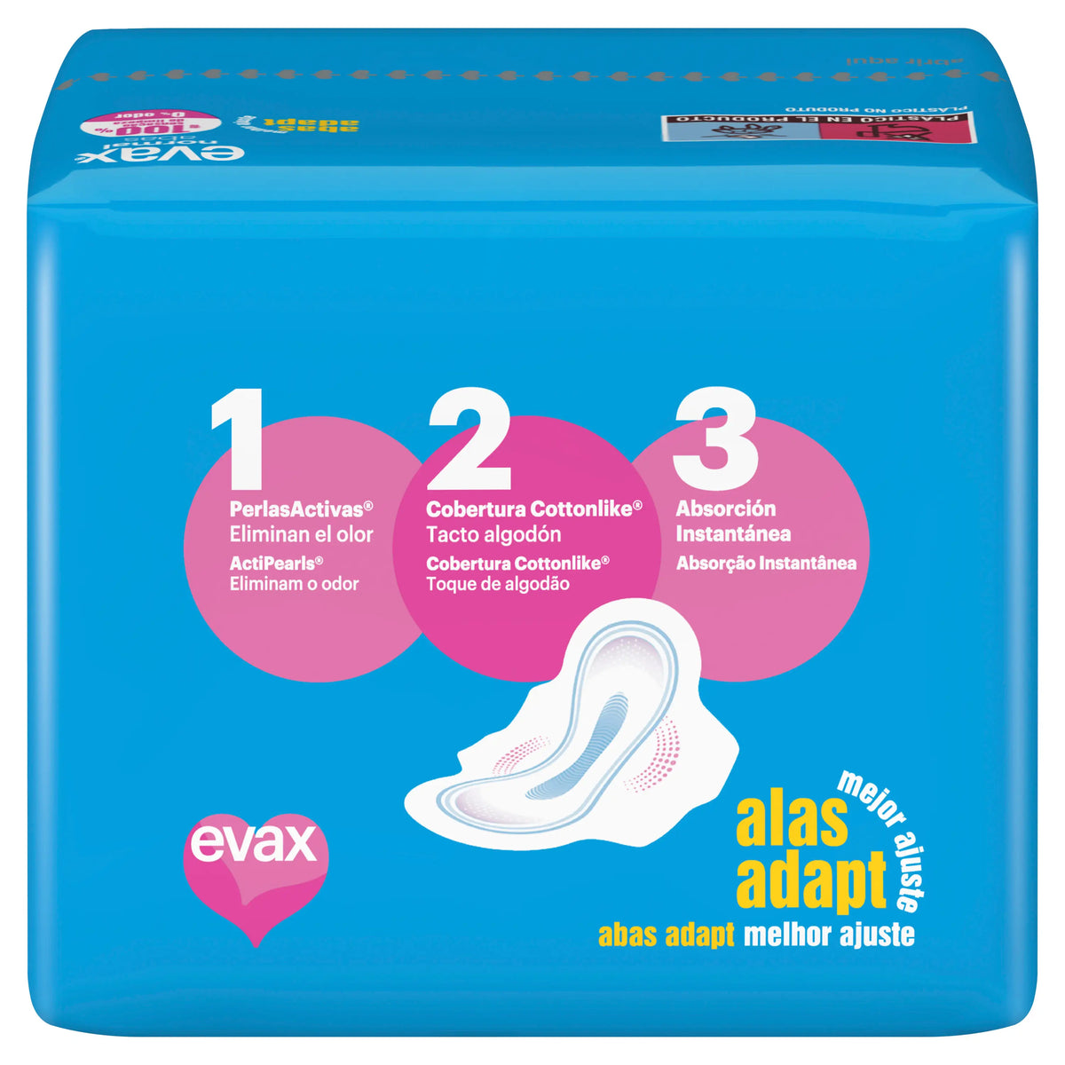 Evax Cottonlike Pads Giorno normale con ali , 19 unità
