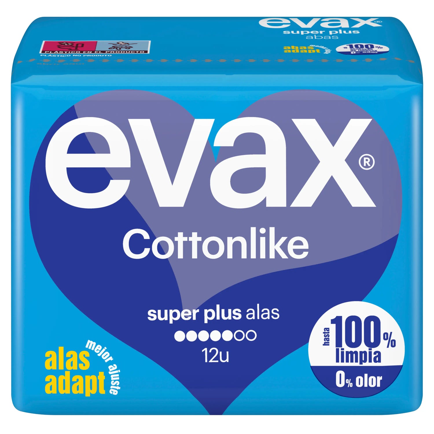 Evax Cottonlike Super Plus Pads con ali , 12 unità