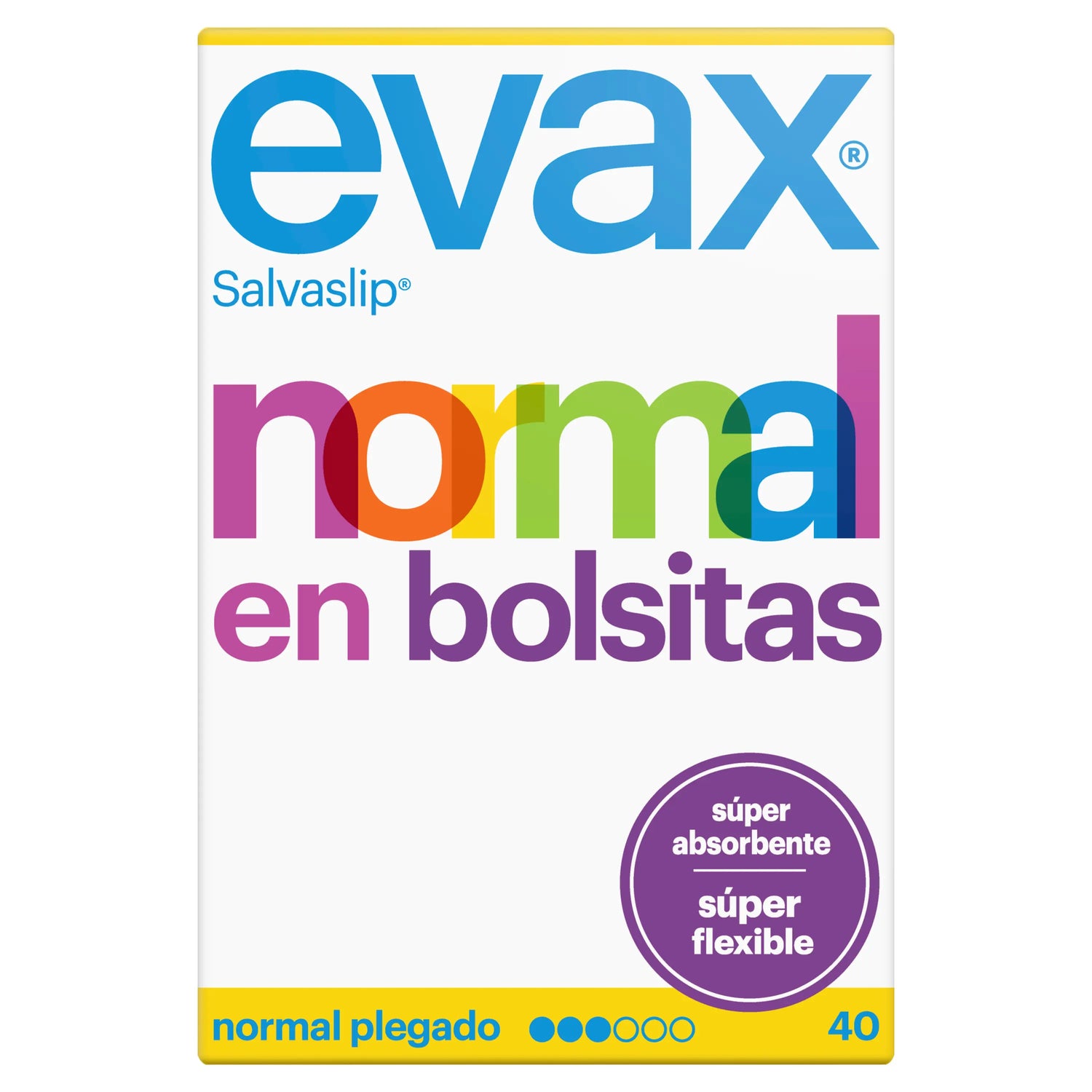 Evax Salvaslip Normale Super Assorbente Panty Liner Protegeslips, 40 pezzi