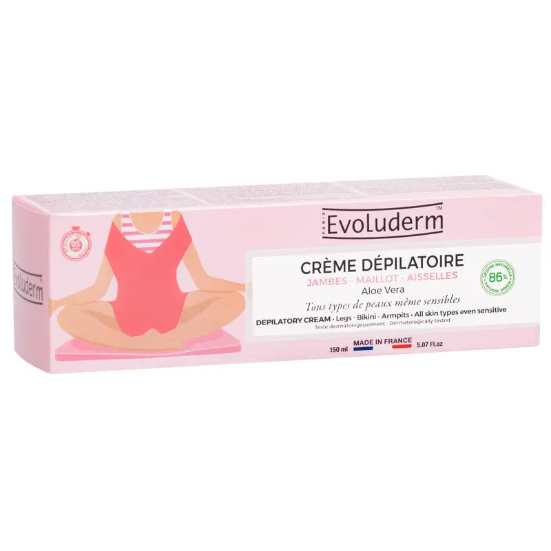 Evoluderm Crema depilatoria all'aloe vera, 150 ml