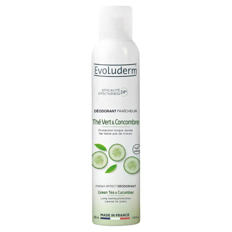 Evoluderm Tè verde e cetriolo Deodorante 24H, 200 ml