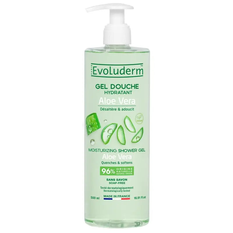 Evoluderm Gel doccia all'aloe vera, 500 ml