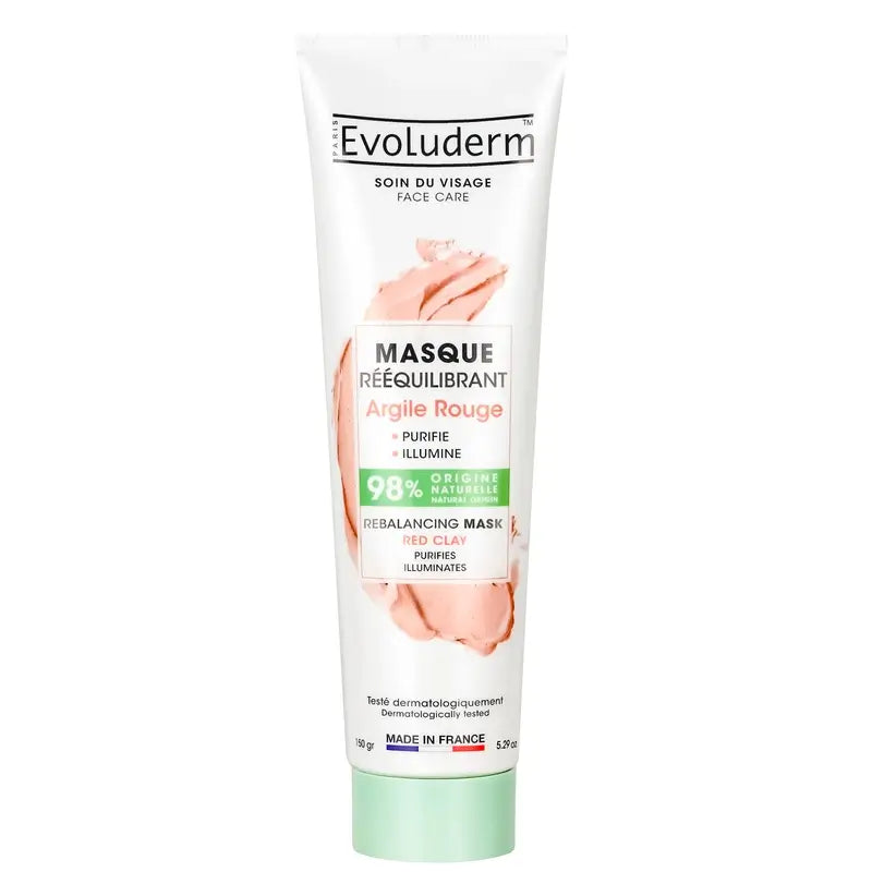 Evoluderm Maschera viso rivitalizzante all'argilla rossa, 150 g