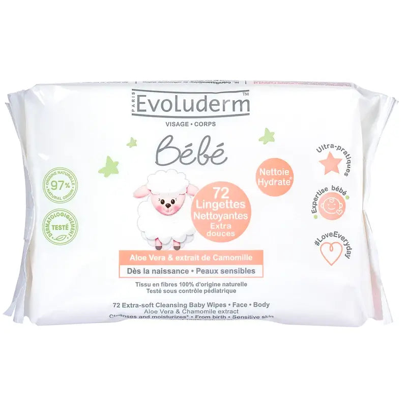 Evoluderm Salviette per bambini 72 pezzi, 72 pezzi