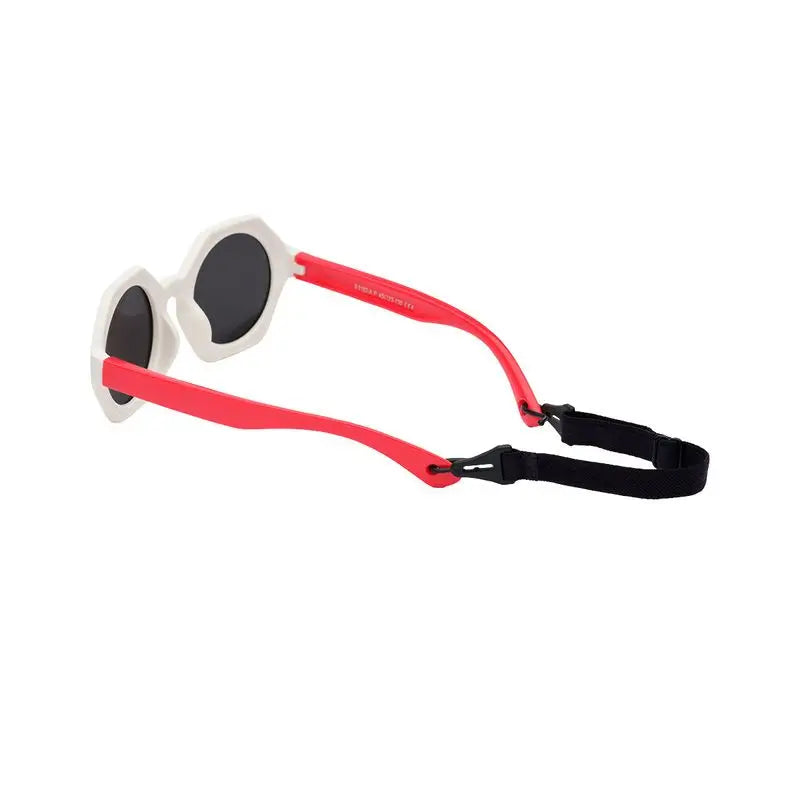 Farmamoda Occhiali da sole polarizzati per bambini Bianco e Rosso, 25 gr