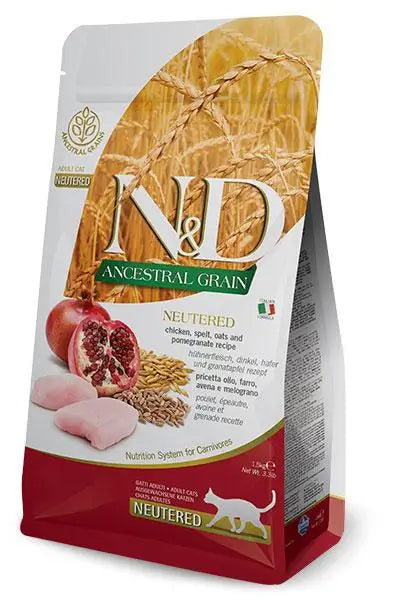 Farmina N&D Cat Ancestral Neutered Chicken 5Kg, cat food