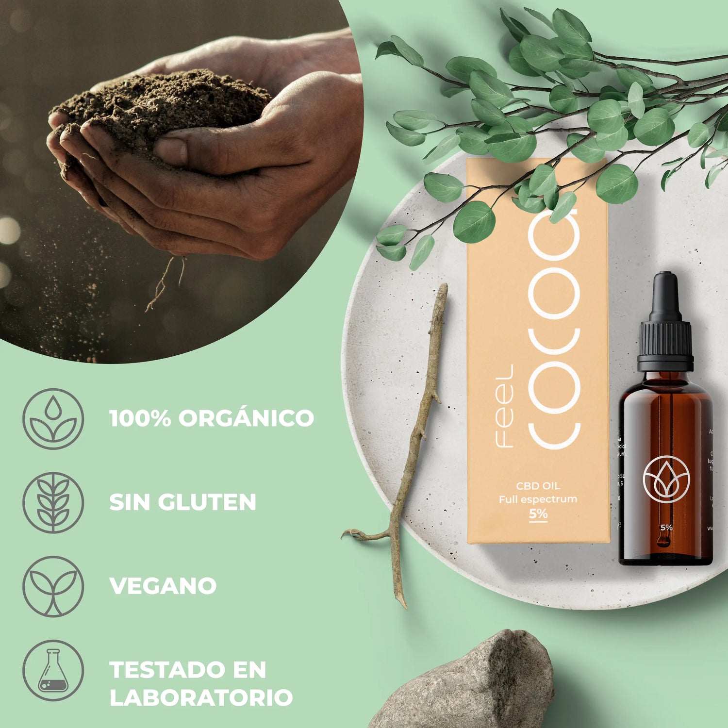 Olio di Cbd Feel Cocoa 5% a spettro completo, 10 ml