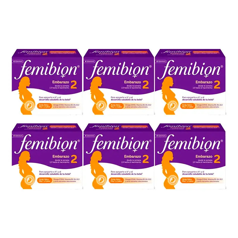 Femibion 2 Gravidanza con acido folico e vitamine, confezione da 6 x 28 compresse