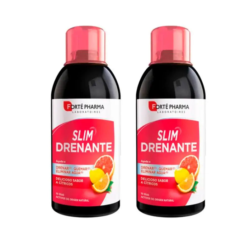 Forté Pharma Duplo Slim Drenante al gusto di agrumi, 2 x 500 ml