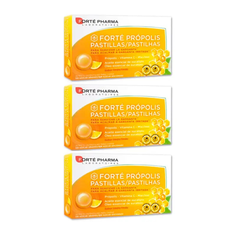 Forté Pharma Triplo Forté Propoli Limone pastiglie, 3 x 24 pastiglie