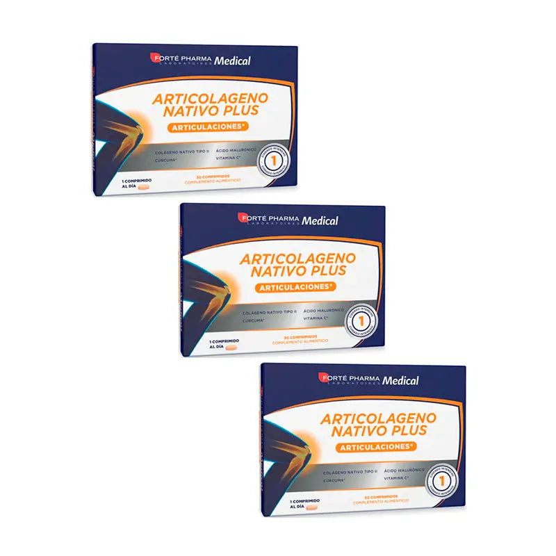 Forté Pharma Triplo Medical Articolageno Nativo Plus, 3 x 30 tablets