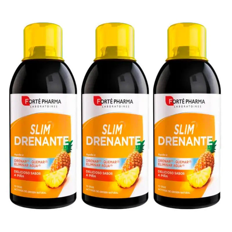 Forté Pharma Triplo Slim drenante al gusto di ananas, 3 x 500 ml