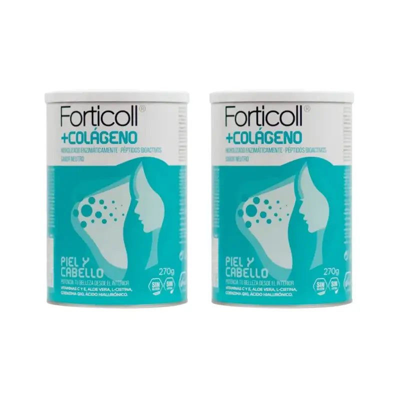 Forticoll Collagene Bioattivo Mandorla Pelle e Capelli, 2X270 Gr