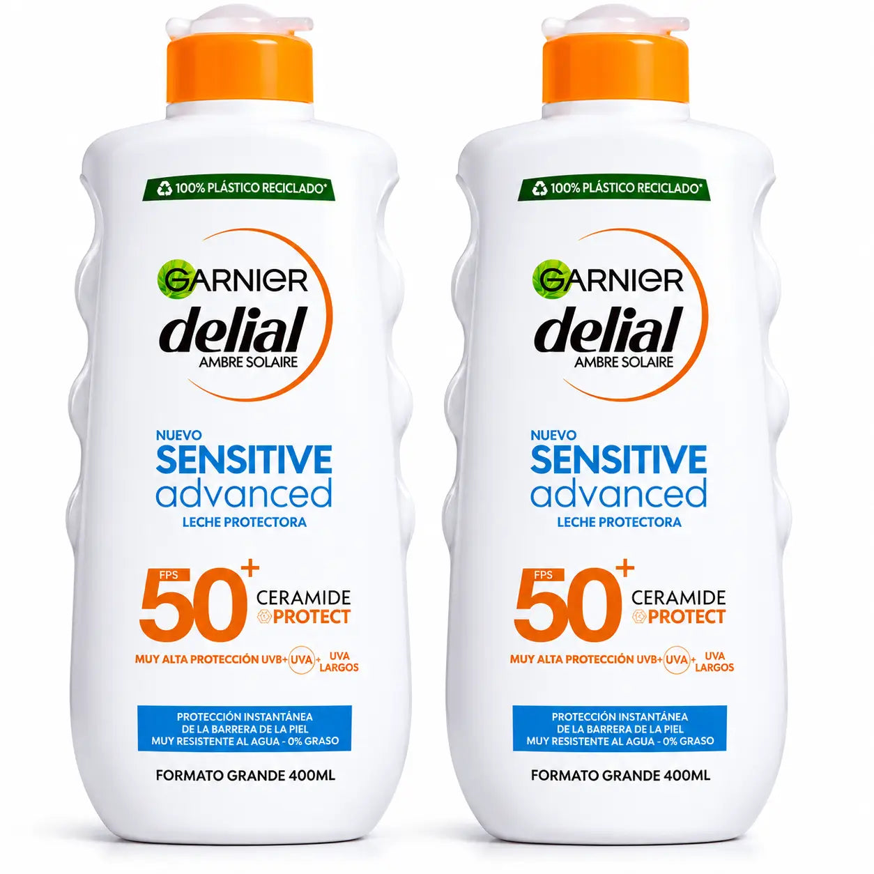 Garnier Delial SPF50+ Latte solare 400 m, confezione da 2