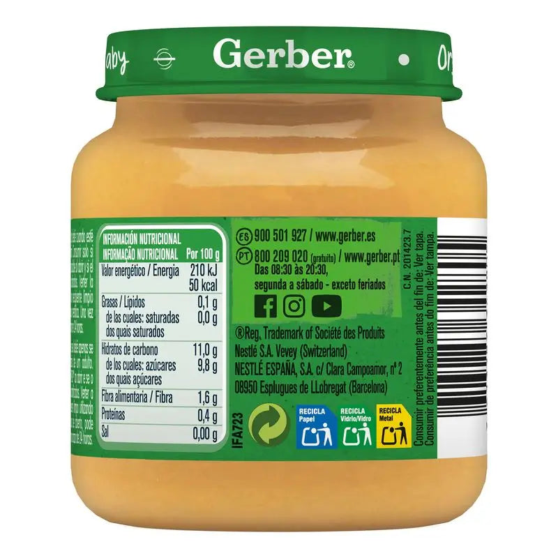 Gerber Organic Mela, albicocca e pesca, 125g