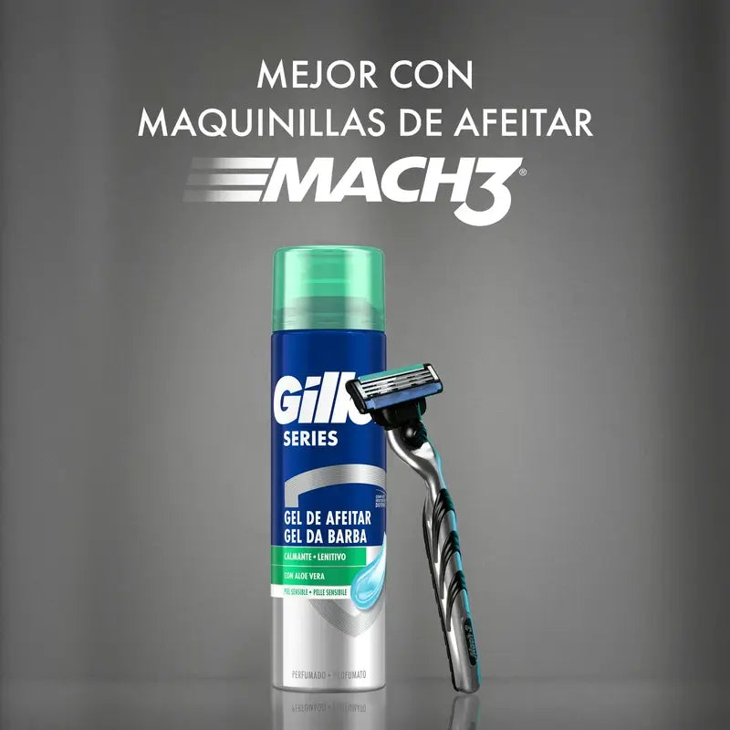 Gillette Series Gel da barba lenitivo con Aloe Vera , 200 ml