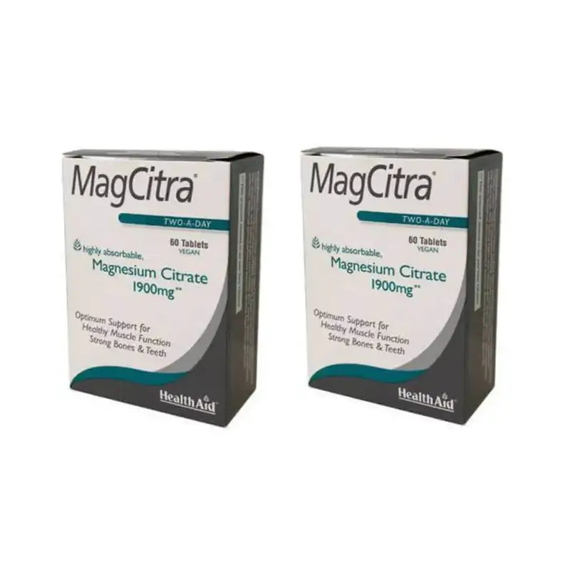 Healthaid Magcitra Citrato di Magnesio 1900 Mg, 2X60 Compresse