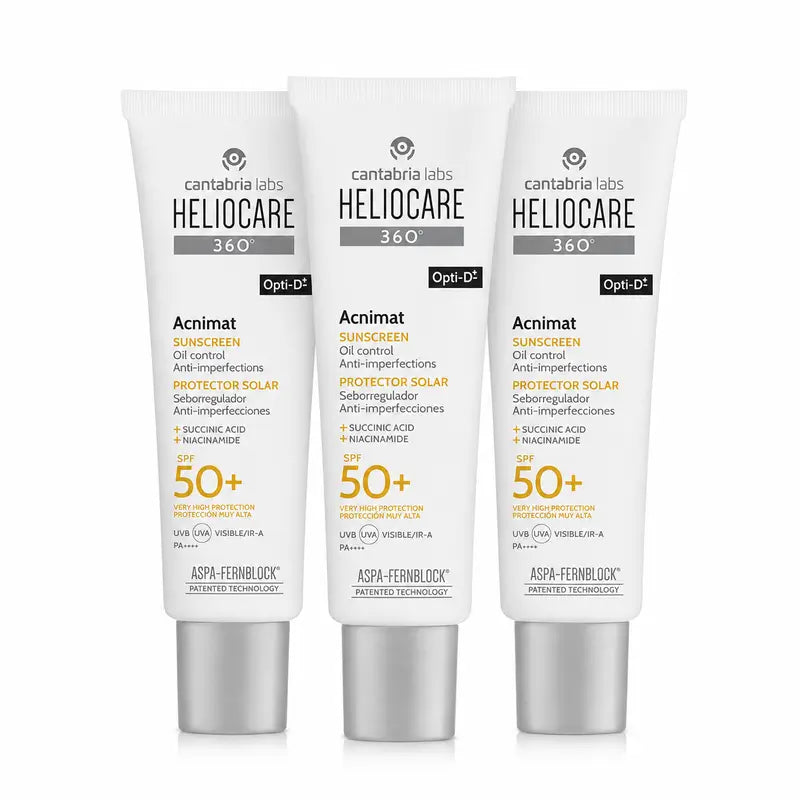 Heliocare 360 Acnimat Spf50+, 50 Ml confezione da 3