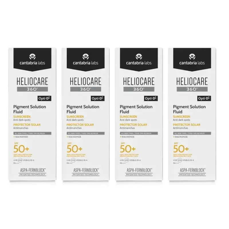 Heliocare 360º Pigment Solution Fluid Spf50+, Confezione 4 x 50 Ml