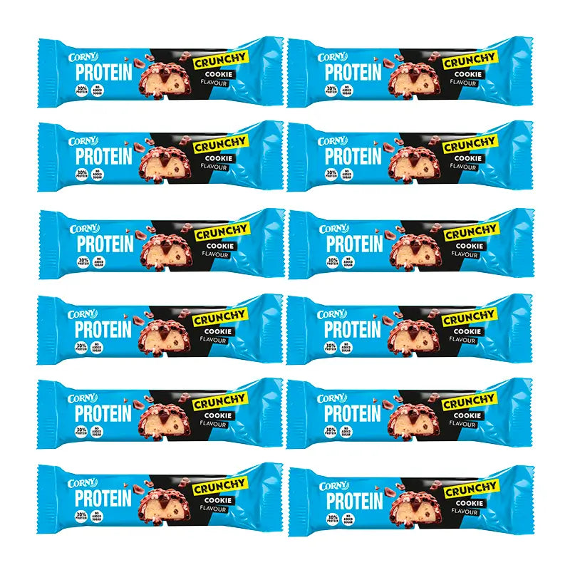 Biscotti croccanti alle proteine Corny, confezione da 12 X 45 Gr