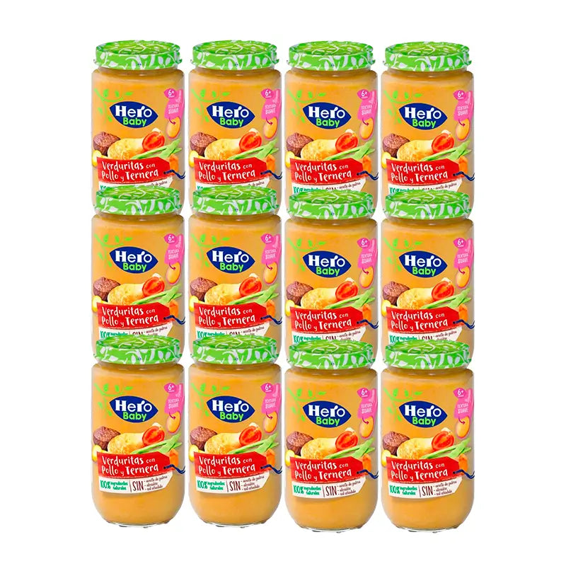 Hero Baby Pack Tartara di verdure, pollo e manzo, 12 X 235 Gr