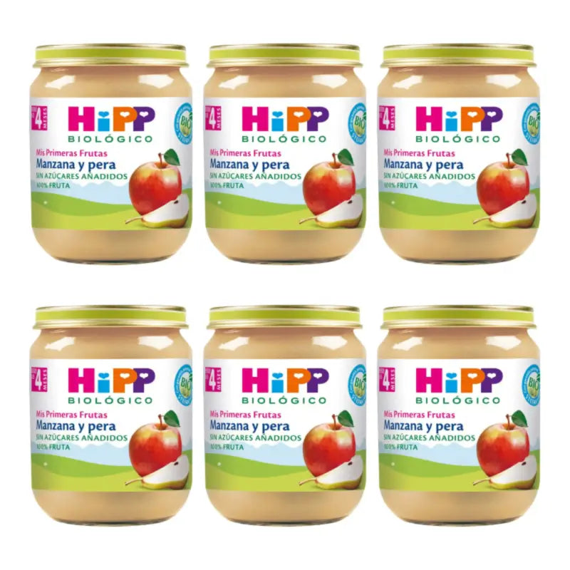 Hipp Bio Vasetto di mela e pera, confezione da 6 x 125 g